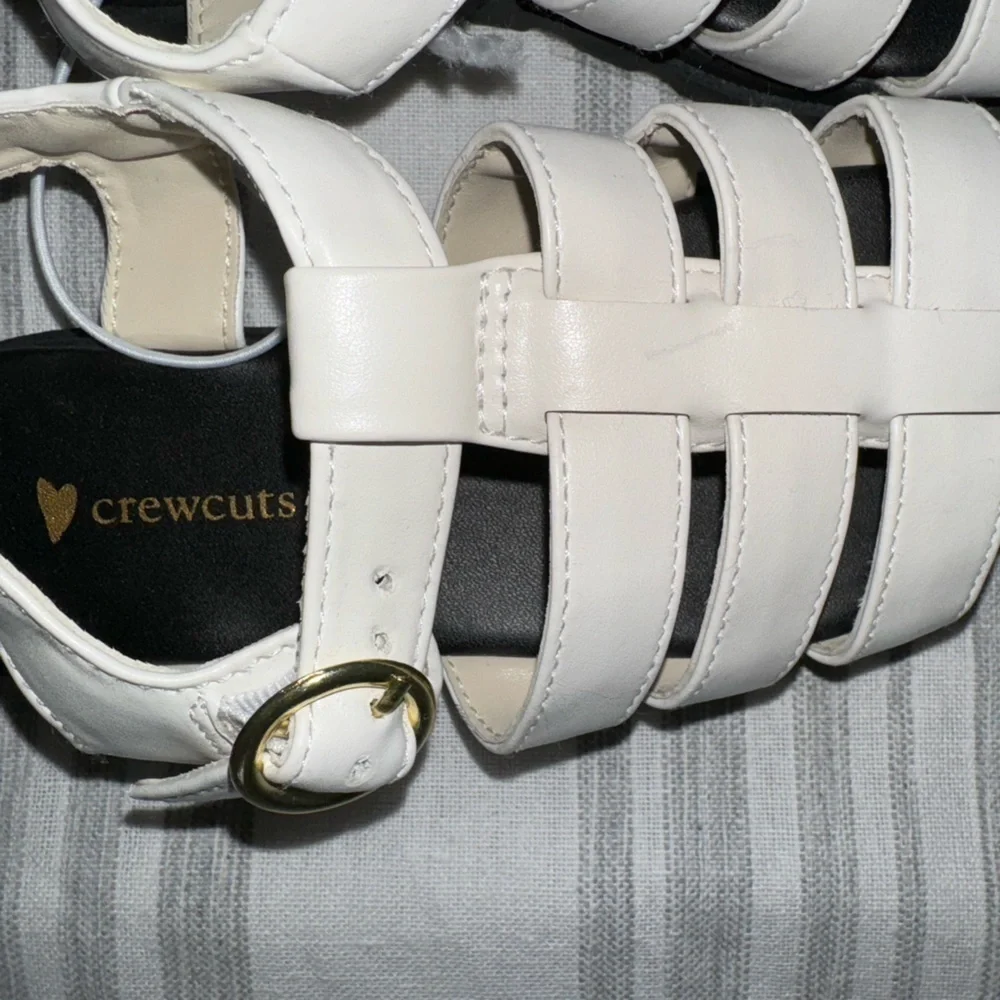J. Crew Girls' fisherman lug sole sandals BP443 Ivory K12 kids 12